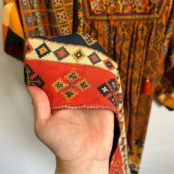 Anthropologie Tanvi Kedia Embellished Tassel Sumana Dress Size S - Picture 6 of 10